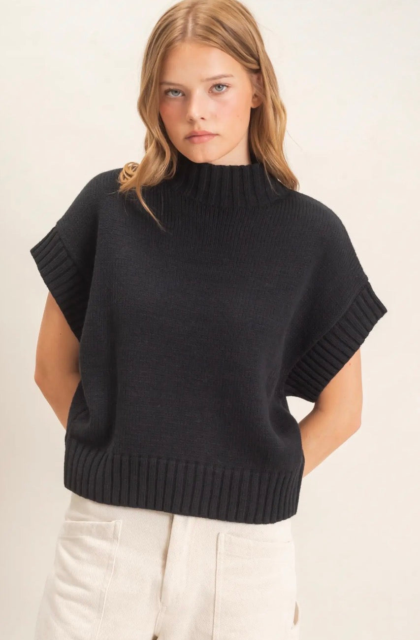 Sophia Sweater Top | Black