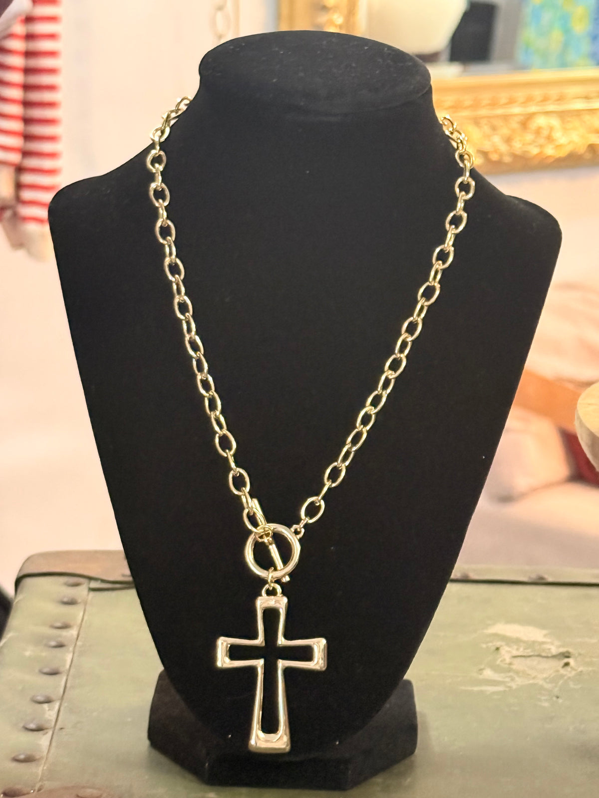 Large Cross Necklace | Gold