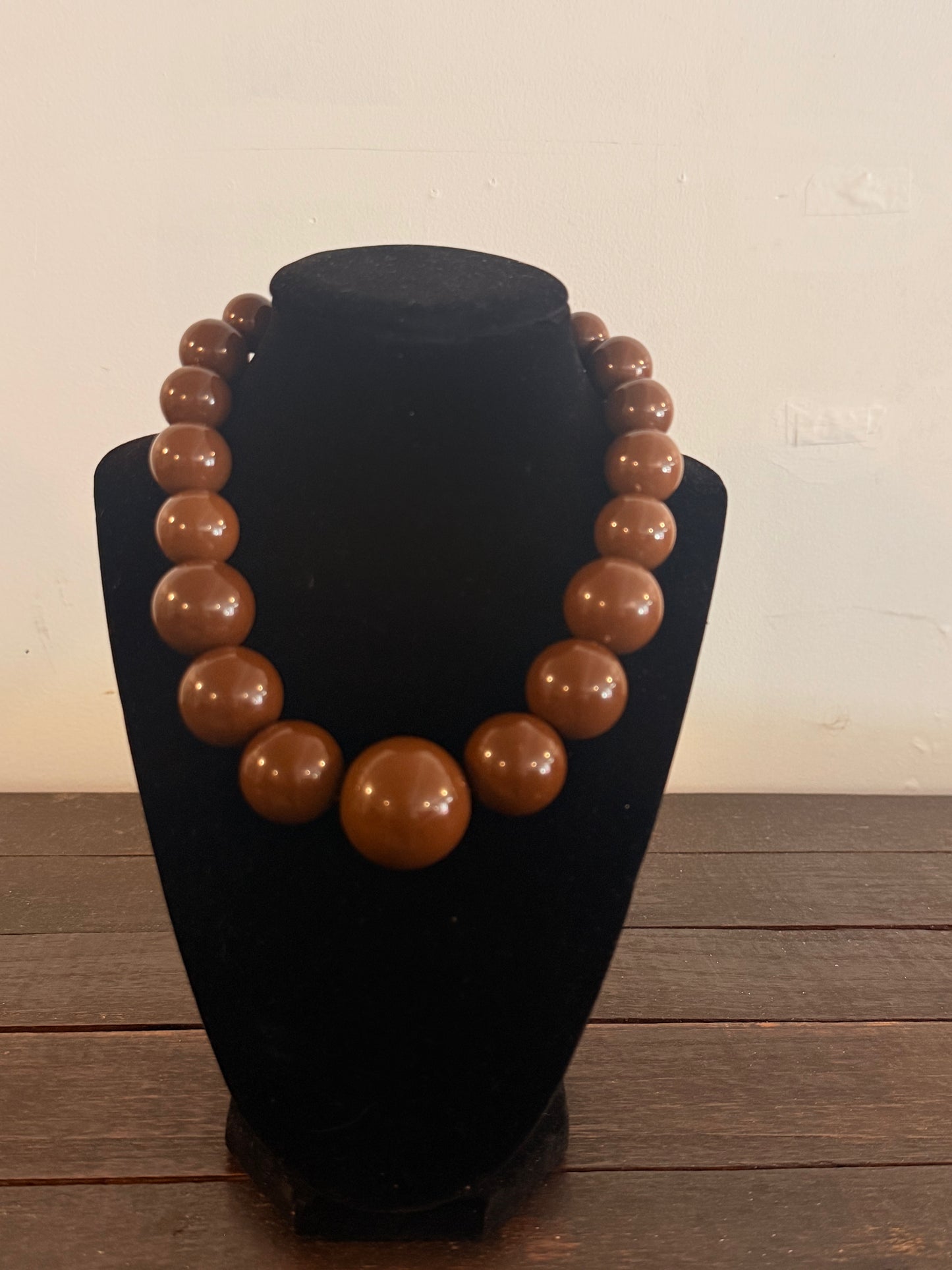 Big Beaded Necklace | Dark Brown