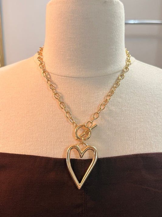 Large Heart Necklace | Gold
