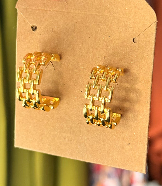 Double Chain Earrings | Gold