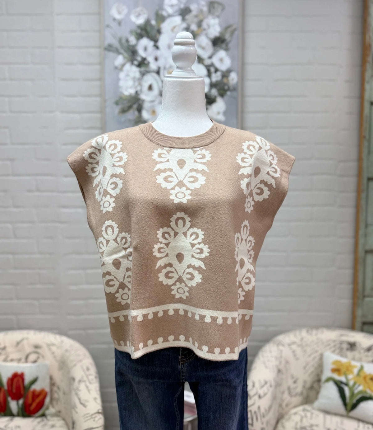 Amelia Sweater Top | Sand