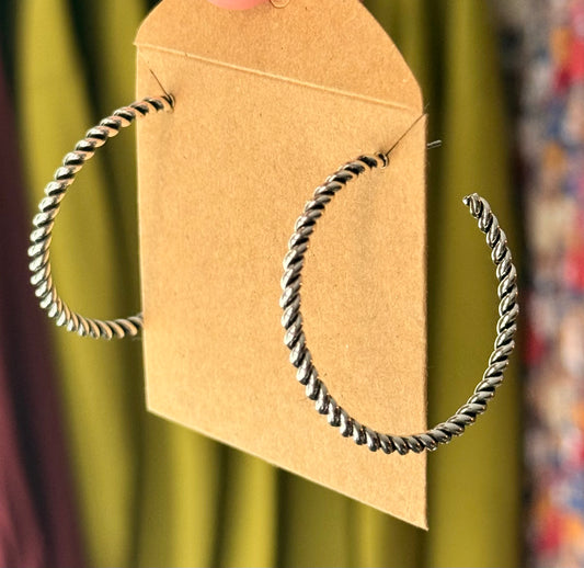Woven Hoop | Silver
