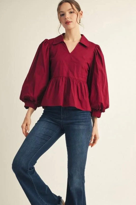 Daisy Top | Burgundy