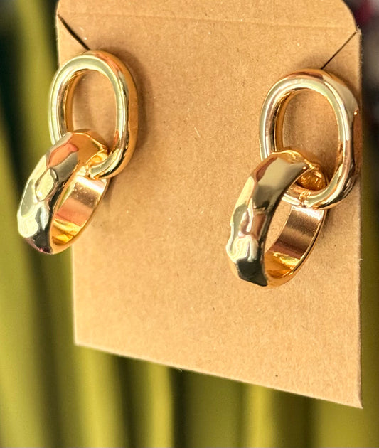 Double Ring Earring | Gold
