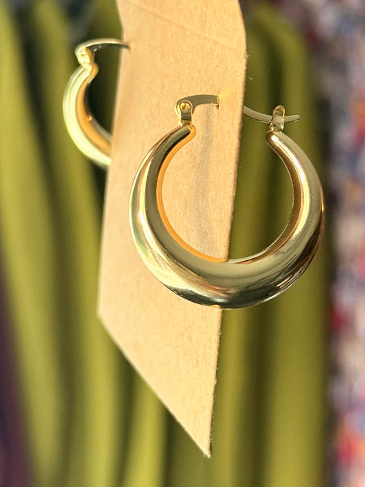 Thick Hoop Earring | Gold