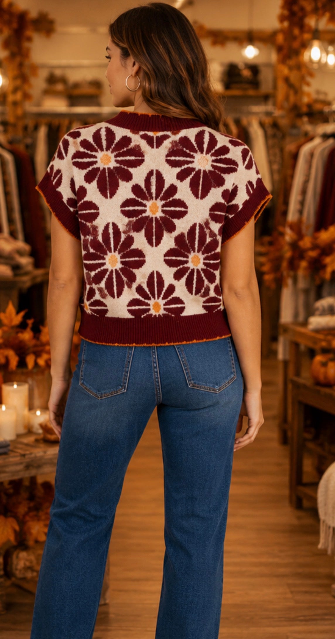 Tammy Sweater Top | Rust