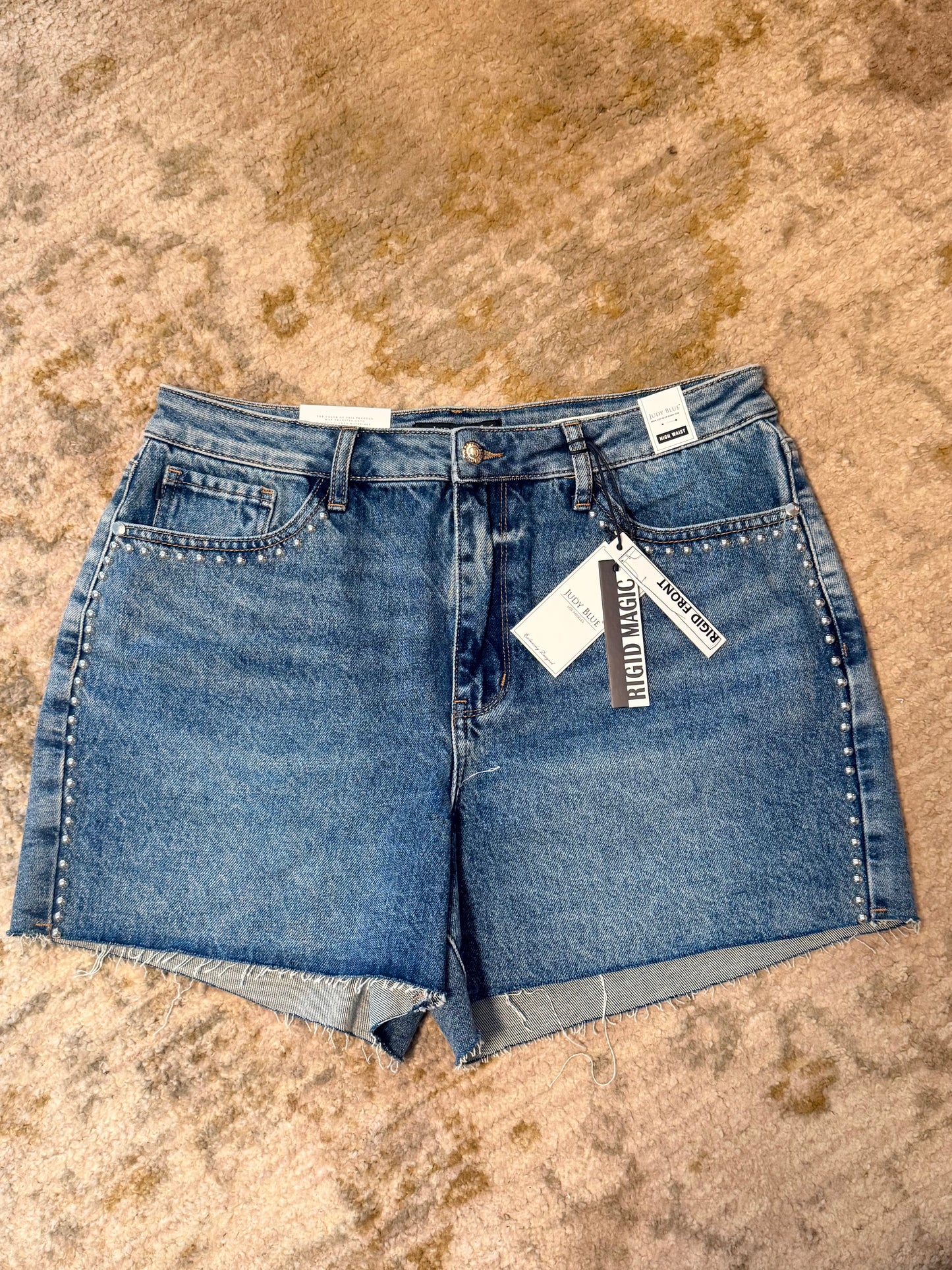 Judy Blue | High Waist Cut Off Stud Shorts