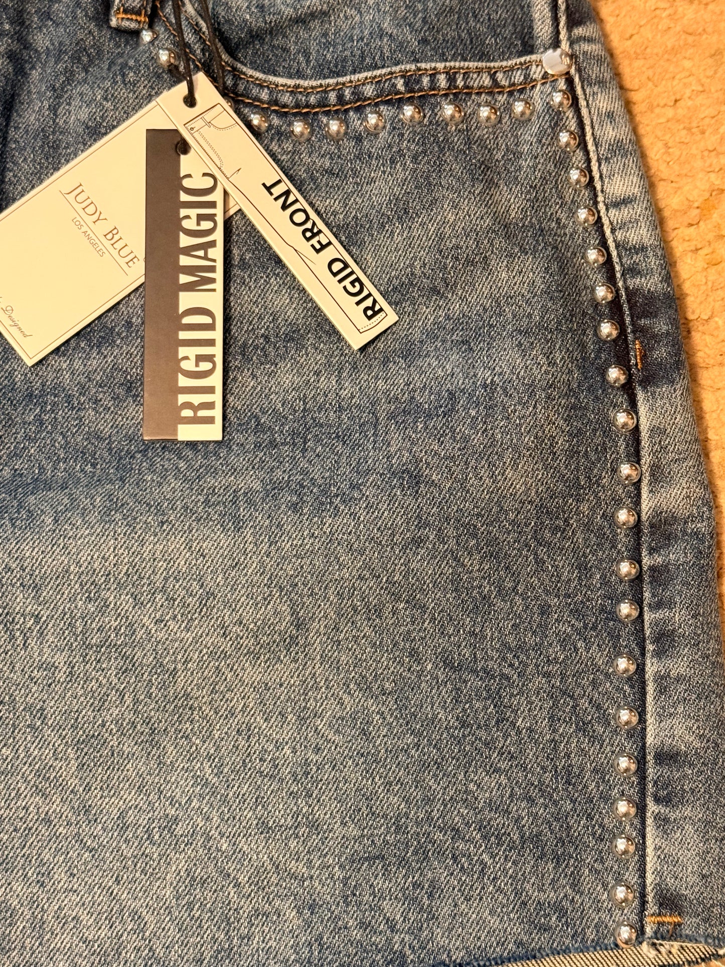 Judy Blue | High Waist Cut Off Stud Shorts